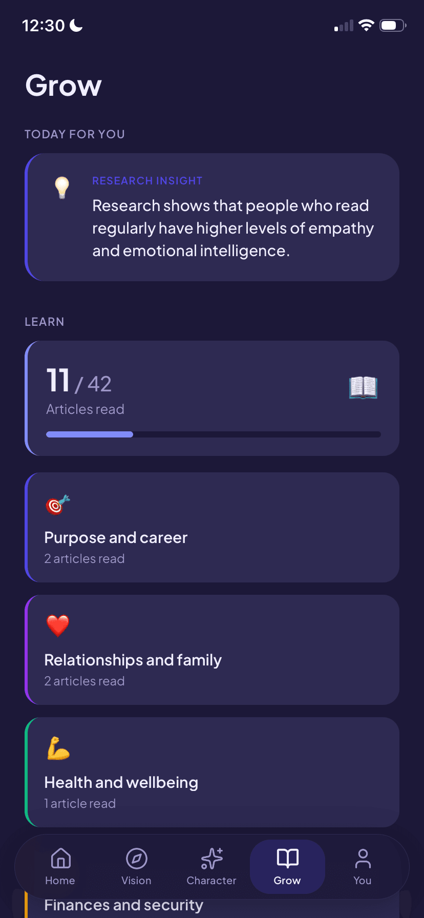 Another Thrivr screen